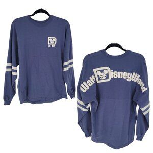 Spirit jersey Walt Disney world Small blue white puff spell out long sleeve